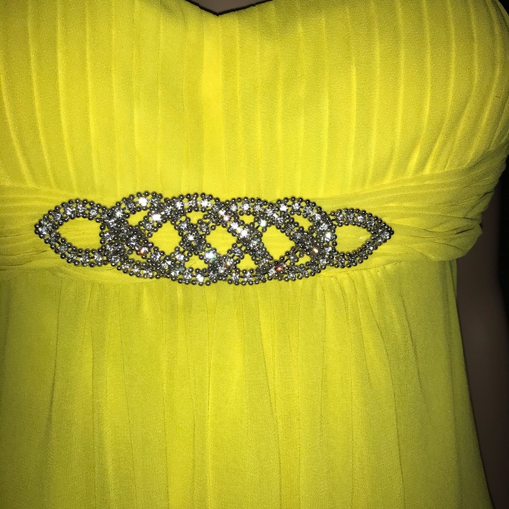CACTVE yellow maxi dress/Prom dress w/rhinestones